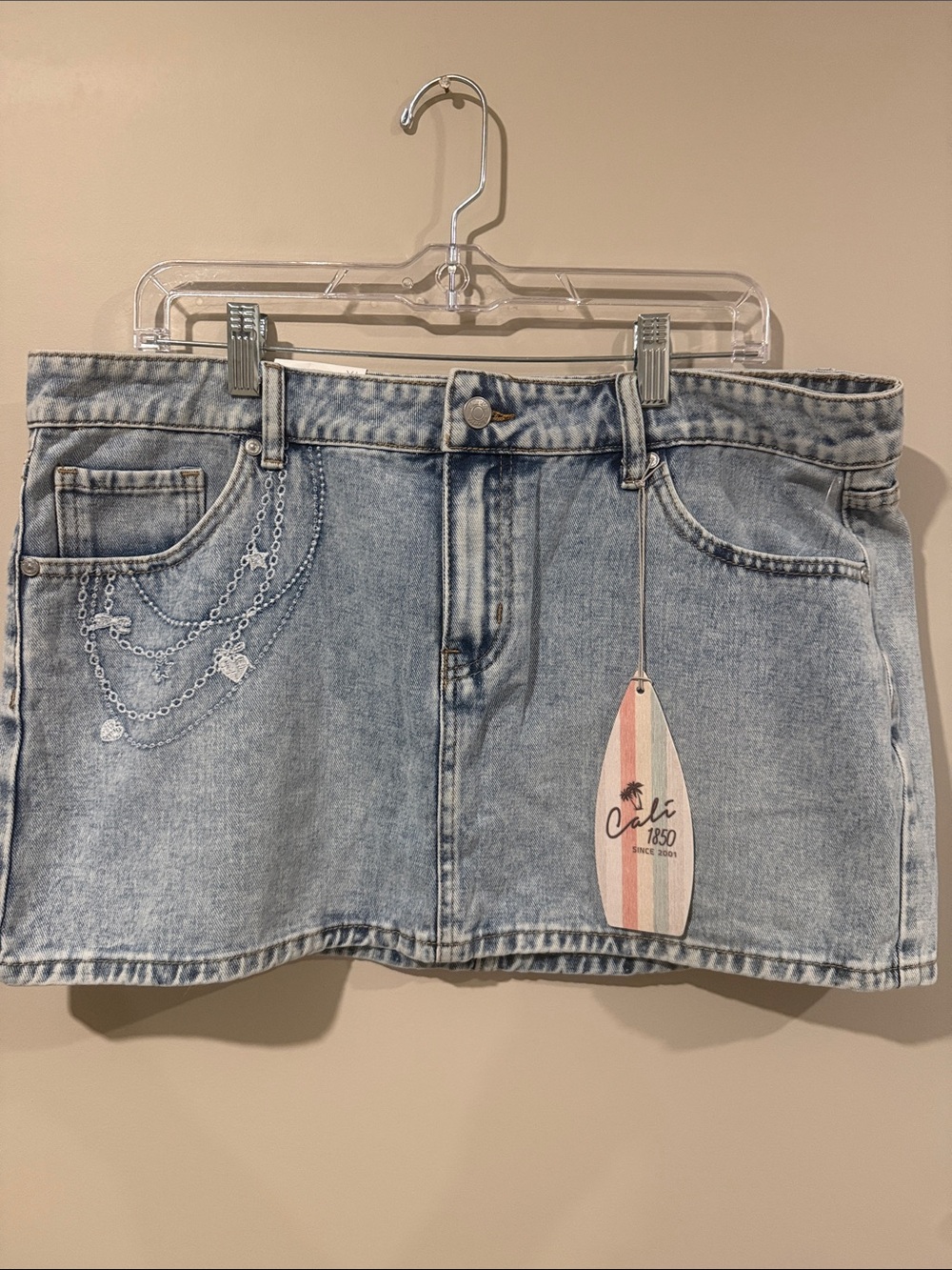 Cali 1850 Light Blue Denim Mini Skirt